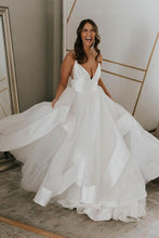 Open Back Wedding Dresses Brush Train Chic Spaghetti Straps Simple Bridal Gown JKW351|Annapromdress