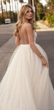Backless Wedding Dresses A-line Spaghetti Straps Romantic Open Back Bridal Gown JKW353|Annapromdress