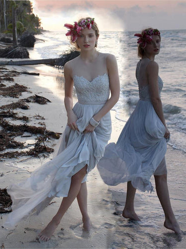 Ivory prom dresses ball gown A-line Scoop Floor-length Chiffon Prom Dress Evening Dress MK006