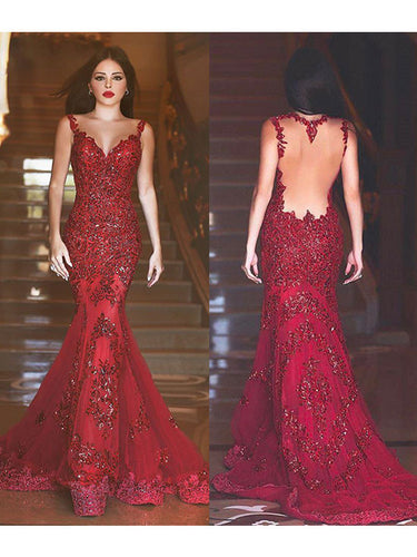 Mermaid prom dress  Gorgeous Appliques 2022 Long Prom Dress Evening Dress MK0519