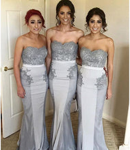 Sweetheart Bridesmaid Dress Mermaid Long Silver Prom Dress Bridesmaid Dress MK505