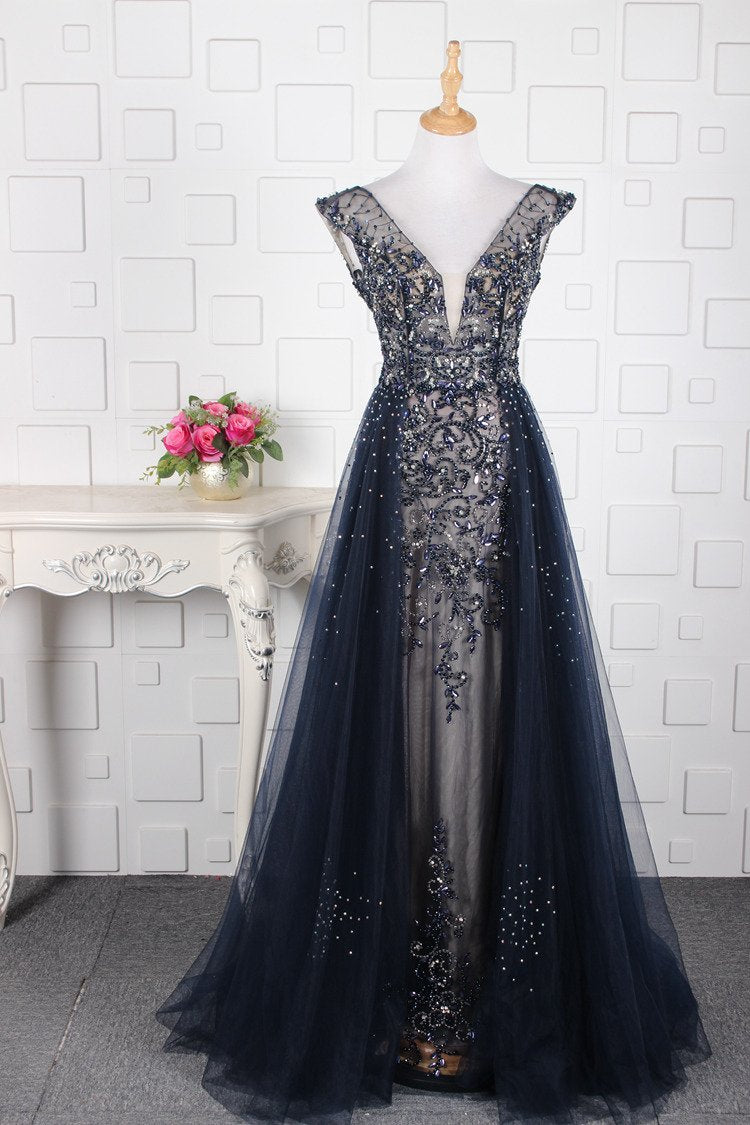 Beaded Long Prom Dress 8th Graduation Dress Custom-made School Dance Dress YDP0741