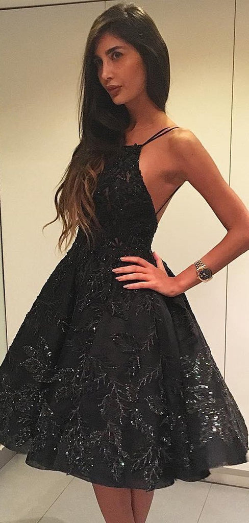 black backless hoco dress Sparkly Beading Lace Spaghetti Strap Homecoming Dresses – Anna PromDress Dress Midi touch polyester with a Dawning floral linen and Size:12 US Men (11 AU/UK)