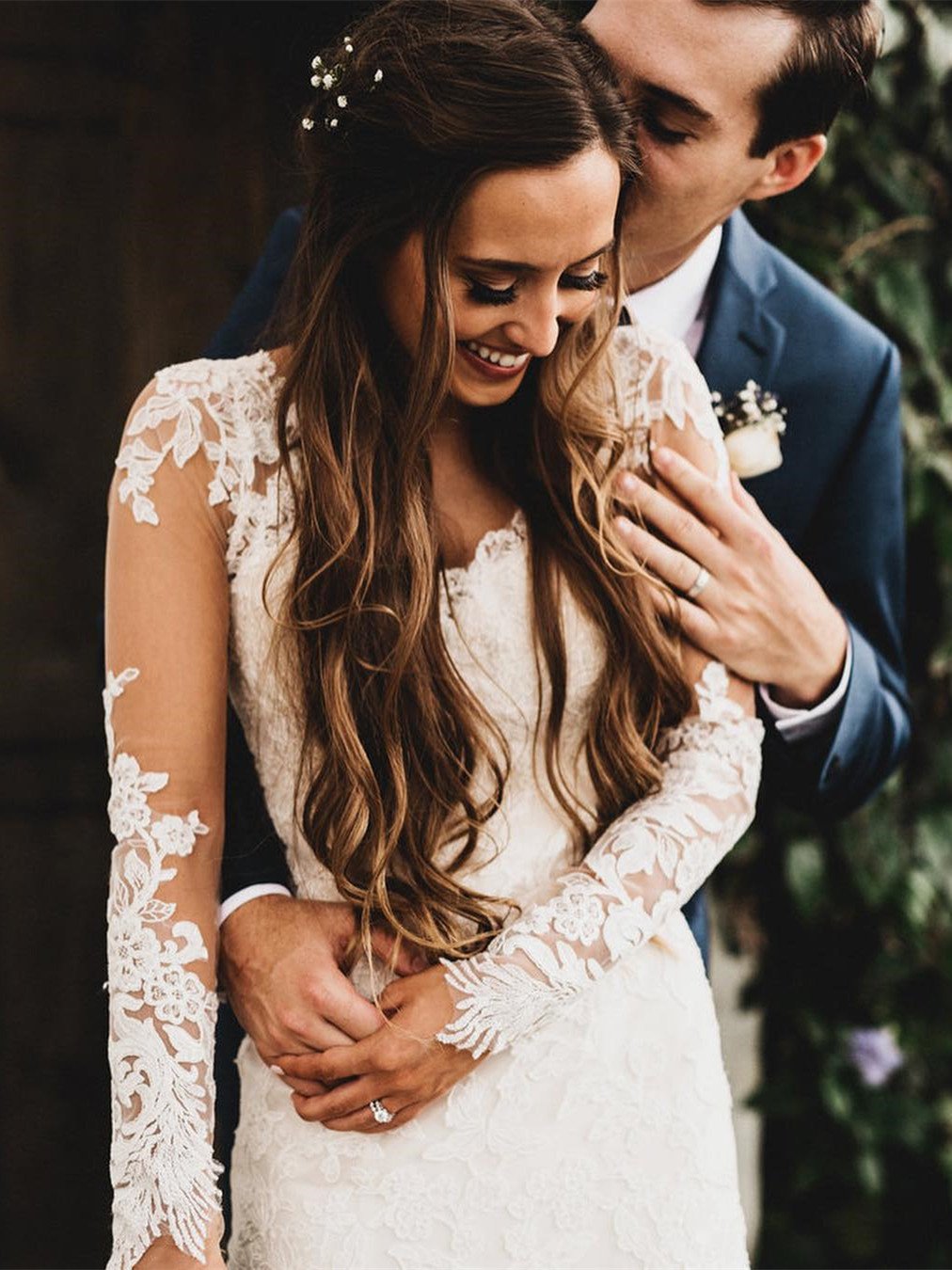 Elegant Mermaid Wedding Dresses Long Sleeves Lace Bridal Gowns JKZ6208|Annapromdress
