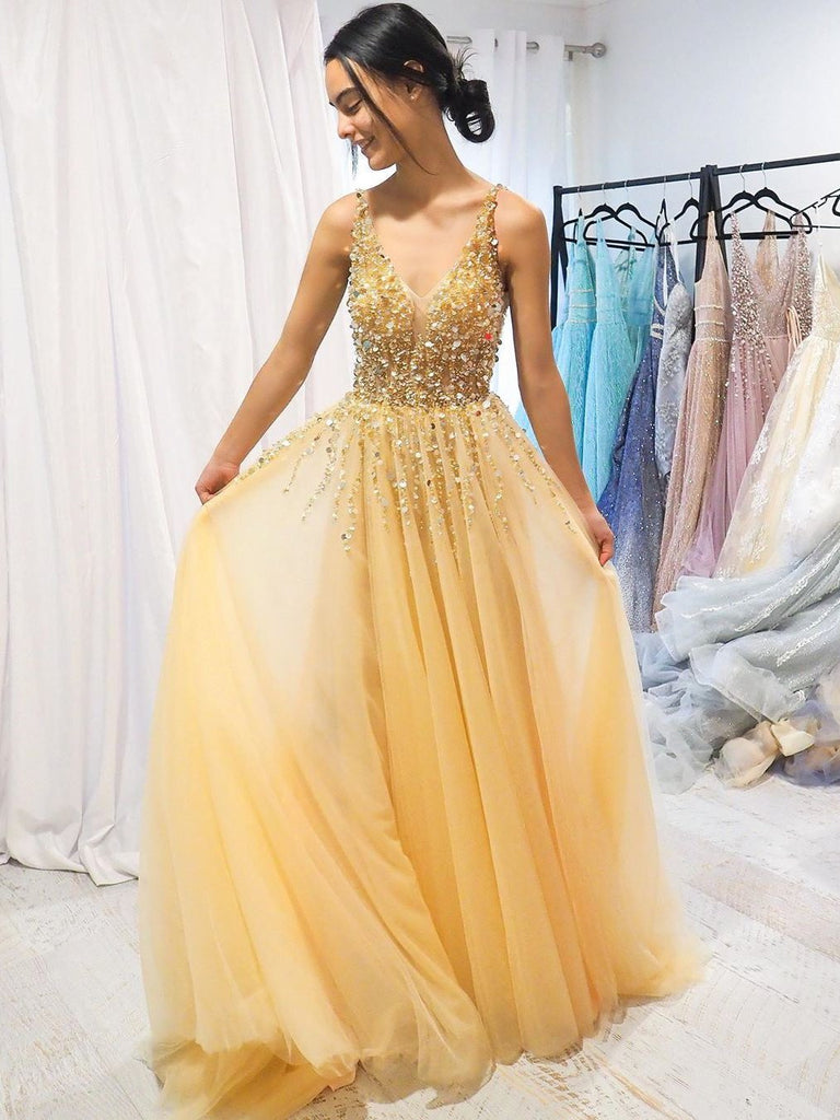 YMSHA Sparkly Lace Prom Dress 2025 - V Neck Long Tulle Formal Gown With Sequins, Burnt Orange, Size 6 - View #2