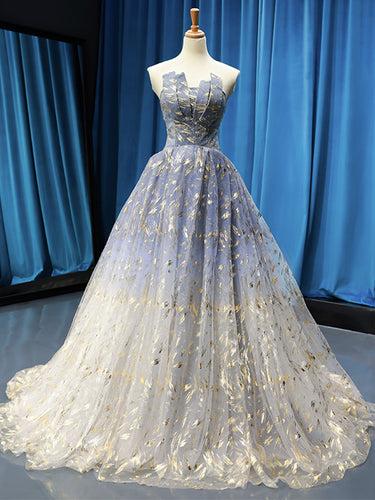 Ball Gown Strapless Sparkly Prom Dress Long Brush/Sweep Train Prom/Evening Dress YSR0017|annapromdress