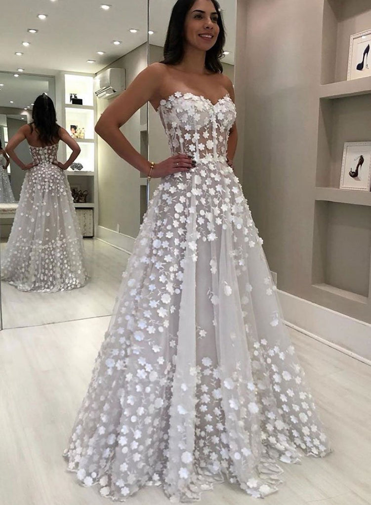 navy blue dress for baby girl Zapaka Women Corset Blue Strapless A Line Prom Dress with Slit Sequins Sparkly Party Dress, Light Blue / US26W main image 0