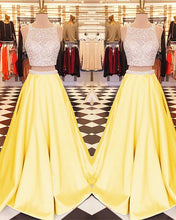 Two Piece Prom Dresses A-line Long Sexy Prom Dress/Evening Dress JKL155