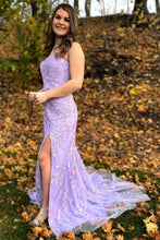 Camryn |Mermaid Strapless Lace Long Prom Dress with Slit