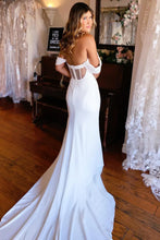 Mermaid Simple Off-the-Shoulder Boho Wedding Dress