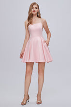 Spaghetti Strap A Line Backless Short Homecoming Dresses