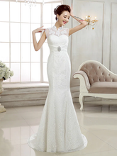 Wedding Dresses High Neck  Lace Cap Sleeve Sexy Illusion Detail Backless with Beading Appliques