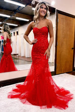 Evie |Mermaid Sweetheart Neck Lace Long Prom Dress With Appliques