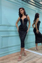 Off The Shoulder Sweetheart Mermaid Prom Dress with Black Sequins
