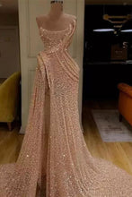 Gorgeous Sequin Split Strapless Mermaid Long Prom Dress