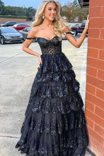 Leona |Princess Off the Shoulder Sequined Lace Prom Dress