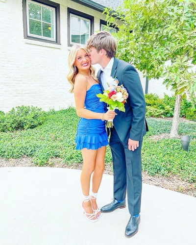 Lovely Strapless Royal Blue Homecoming Dress Cocktail Dress Y4330