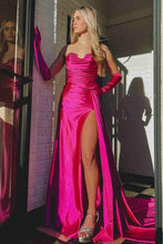 Vida |Mermaid Strapless Satin Prom Dress with Slit