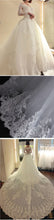 Stunning Long Sleeve Yarn Back Lace Appliques Unique Design Cathedral Train Ball Gown  Wedding Dresses, WD0179