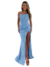 Gorgeous Sparkly Strapless Long Mermaid Prom Dress with Slit