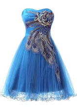 Chic Tulle Satin Sweetheart Neckline A-Line Short Cocktail Dress Homecoming Dress Y8485