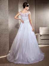 Ball Gown A-Line Wedding Dresses Scoop Neck  Lace Tulle Sleeveless