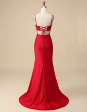 Royal Blue Beaded High Slit Mermaid Prom Dress SYP104