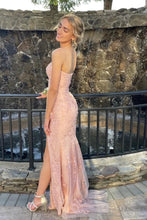 Camryn |Mermaid Strapless Lace Long Prom Dress with Slit
