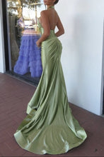 Lilo | Mermaid Sage Halter Corset Long Prom Dress with Rosette Embellishment