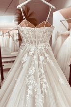 Princess Lace Wedding Dress Bridal Robe 2024 Vestido Spaghetti Straps Chapel Train Champagne Tulle Wedding Gown