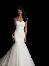 Wedding Dresses Sweetheart Neckline Court Train Tulle Strapless Simple Sexy Little White Dress with Ruched