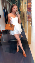 Lovely White A-line Homecoming Dress White Cocktail Dress Y5068