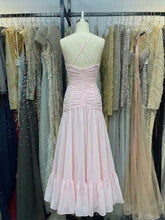 Sweet Blush Pink A Line Ruched Drop-Waist Prom Dress