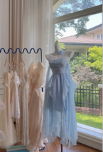 Simple Blue Spaghetti Straps Chiffon Homecoming Dress Party Dress Y8581
