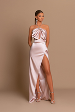 Halter Sleek Pink Sleeveless Prom Dress with Side Slit Pleats