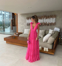 Hot Pink Backless Prom Dress, Evening Dress Y1522