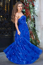 A Line Strapless Pleating Long Prom Dress With Applique