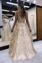 A Line Spaghetti Straps Lilac Corset Prom Dress with Appliques