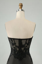 Black Bodycon Sweetheart Corset Short Homecoming Dress with Appliques