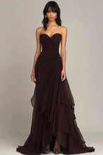 Black Sweetheart Ruched Ruffled Formal Dress