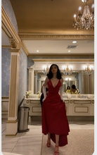 Elegant Mermaid V Neck Long Prom Dress,Classic Burgundy Evening Dress Y1648