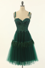 A-Line Green Tulle Above Knee Length Homecoming Dress Party Dress Y1703