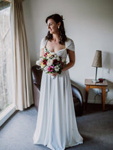 Vintage Chiffon Lace Up Back Long Wedding Dresses.DB10639