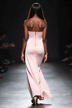 Blush Strapless Satin Long Gala Dress