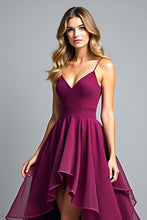Tiered Asymmetrical Dark Purple A Line Formal Dress