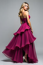 Tiered Asymmetrical Dark Purple V-Neck Formal Dress
