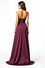 Sweetheart Long A Line Burgundy Ruched Formal Dress