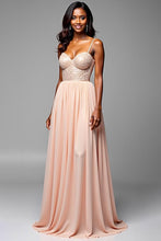 Champagne A Line Sweetheart Long Formal Dress