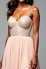 Champagne A Line Sweetheart Long Formal Dress