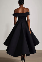 Off the Shoulder Black A Line Knee-Length Formal Dress